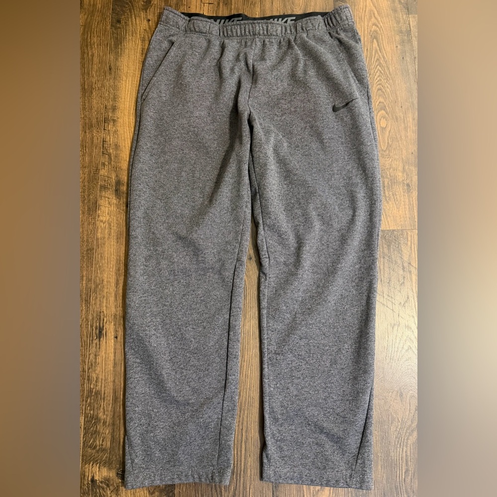 NIKE DRI FIT MENS FLEECE TRAINING ATHLETIC SWEATPANTS SZ XXL GRAY 932253-071